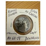 Roman Silver Denarius of Titus