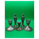 Sterling Weighted Salt Shakers & Candle Holders