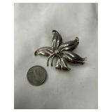 Sterling Silver Flower Brooch Pin