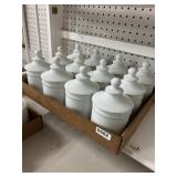 12 White Ceramic Apothecary Jars
