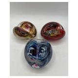 Three Art Glass Paperweights