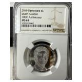 2019 Netherlands 5 Euro Dutch Aviation Coin