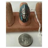 Sterling Silver Turquoise Chief Ring