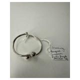 Sterling Silver Crossover Ball Bangle Bracelet