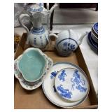 Porcelain Teapots and Dishes