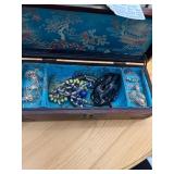 Solid Wood Jewelry Box with Asian Jewelry