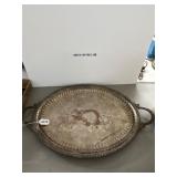 25-Inch Hallmarked Silver on Copper Tray