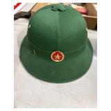Green Pith Helmet with Red Star Emblem