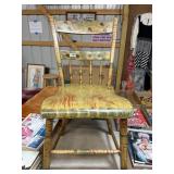 Hand-Painted Wooden Chair With Decor