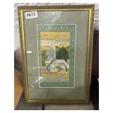 Framed Indian Miniature-Style Artwork