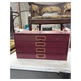 Red Metal 4-Drawer Storage Cabinet