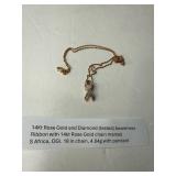 14Kt Rose Gold Diamond Awareness Necklace