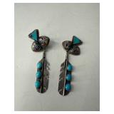 Sterling Silver Feather Earrings