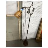 Metal Floor Lamp With Painted Glass Shade