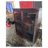 Dark Wood Glass Display Cabinet
