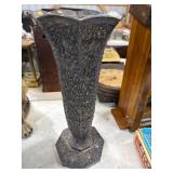 Ornate Metal Vase with Intricate Detailing