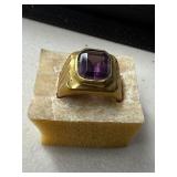 14K Gold Ring with Purple Stone