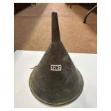 Vintage Metal Funnel With Patina