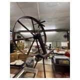 Wooden Spinning Wheel on Stand