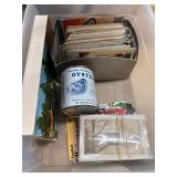 Postcards, Photos, and Tin Can