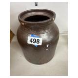 9-Inch Brown Stoneware Jar
