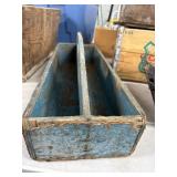 Wooden Blue Divided Tool Caddy