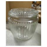 Ribbed Clear Glass Jar with Lid