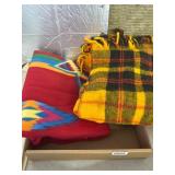 Two Decorative Patterned Throw Blankets