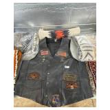 Leather Vest With Patches and Pins