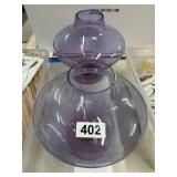 2 Purple Glass Decorative Pieces