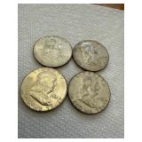 1961 Franklin Half Dollars, Set of Four
