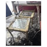 Faux Bamboo Glass-Top Tables