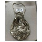 Gold Mesh Coin Purse with Monogrammed Lid