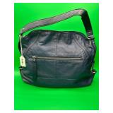 B. Makowsky Blue Leather Shoulder Bag