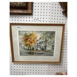 Framed Watercolor Painting by Hulda Werner