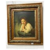 Framed Artwork of a Young Girl, 27ï¿½31ï¿½