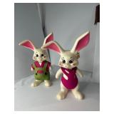 1968 Bunny Coin Banks, Pair, 11 Inches