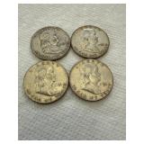 4 Benjamin Franklin Half Dollars