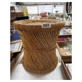 Handwoven Bamboo and Rope Stool