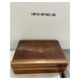 Wooden Box with Mixed Military Pins