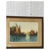 Framed Alexander Lebmann Original Etching