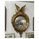 Ornate Gold Gilt Eagle Convex Mirror