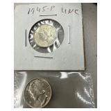 1945-P and 1944 Mercury Dimes
