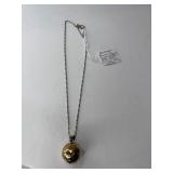 Sterling and Brass Musical Pendant Necklace