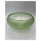 Green 7-Inch Iridescent Glass Bowl