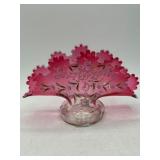 Bohemian Pink Enameled Glass Letter Holder