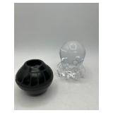 Glass Orb With Stand and Fred Sakrizzi Pot