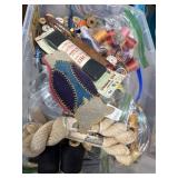 Sewing Supplies in Plastic Bin