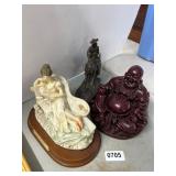 Three Decorative Statues Assortment