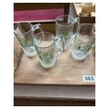 Four Dartmouth Glass Beer Mugs